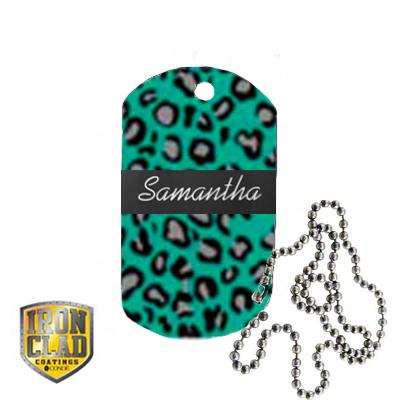 Stainless Steel Dog Tag w/Bead Chain - 1-Sided - Gloss White Stainless Steel Dog Tag w/Bead Chain - 1-Sided - Gloss White