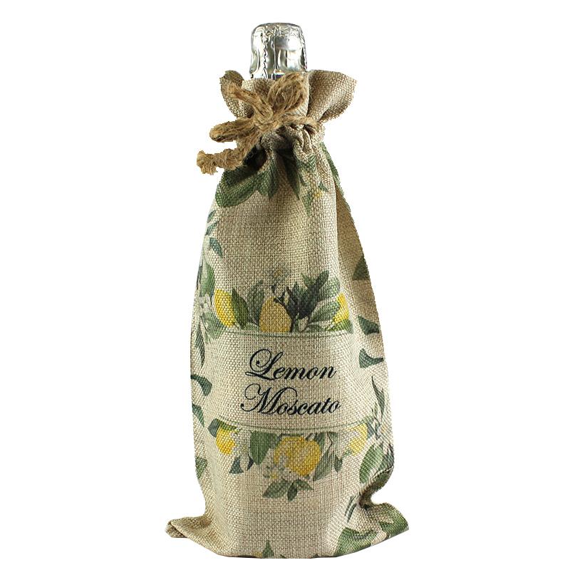 Faux Burlap Drawstring Bag - 6.7" x 13.39"