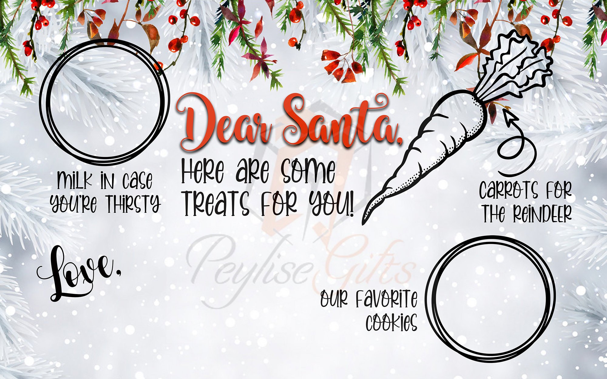 Dear Santa Cookies And Milk, Christmas, PNG File