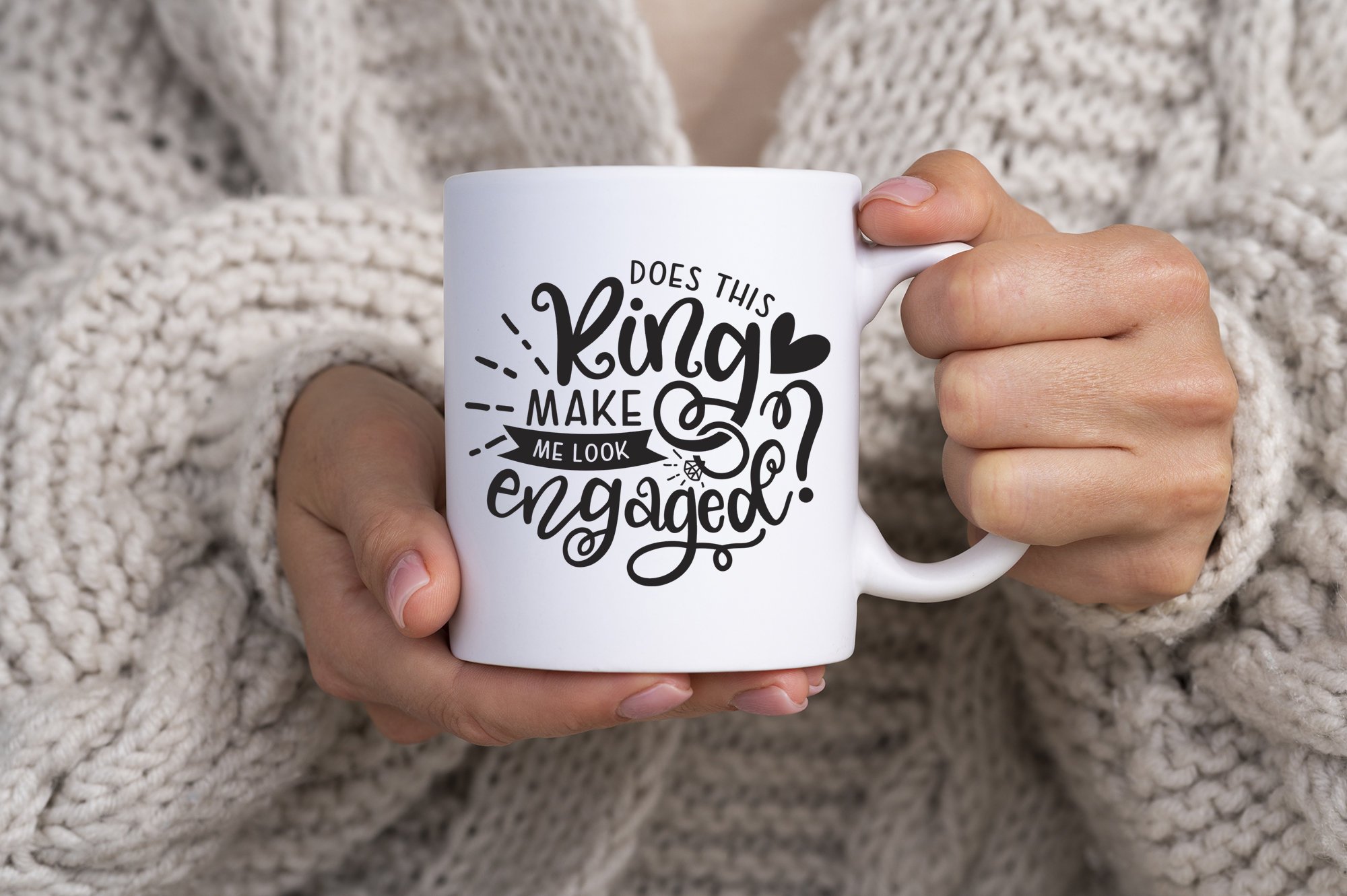 Does This Ring Make Me Look Engaged Coffee Mug, Funny Mugs, Gift for Her, Gift for Friend, Coffee Cup, Funny AF, Future Mrs