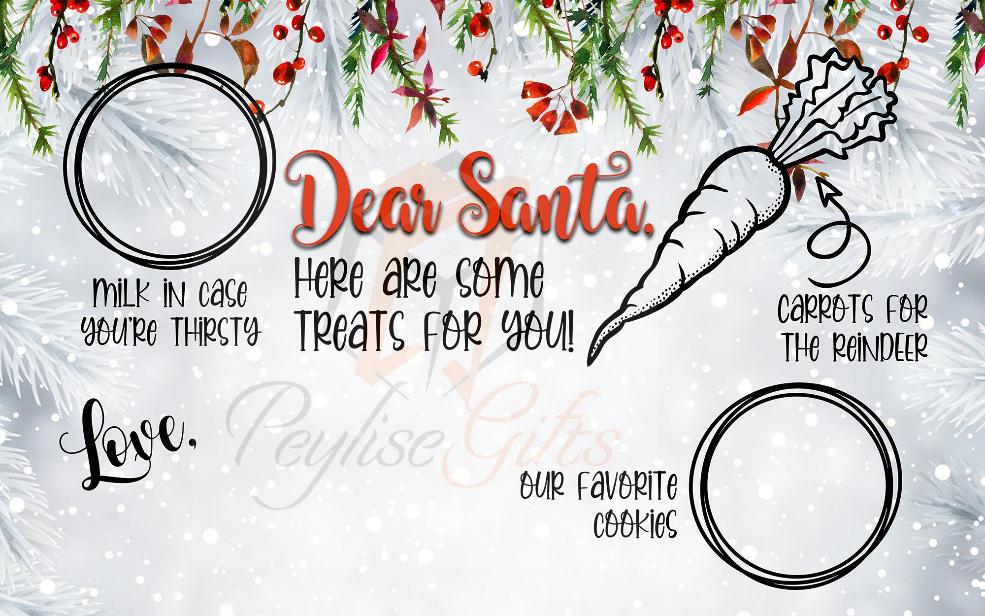 Dear Santa Cookies And Milk, Christmas, PNG File