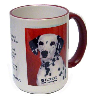 Ceramic Mug - White w/Maroon Rim and Handle - 11 oz Ceramic Mug - White w/Maroon Rim and Handle - 11 oz