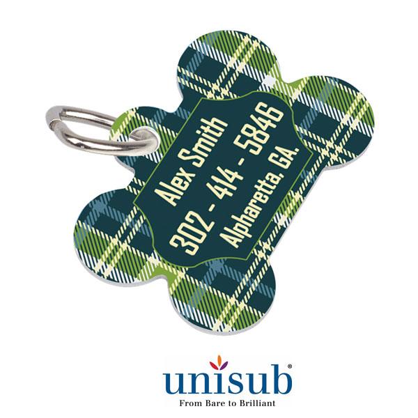 Aluminum Pet Tag - 1.5" x 1" - 2-Sided - Bone