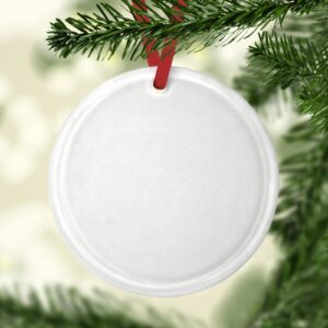 Blank sublimation GLASS round ornament shape, single sided, sublimatable blank, sublimation ornament blank with ribbon