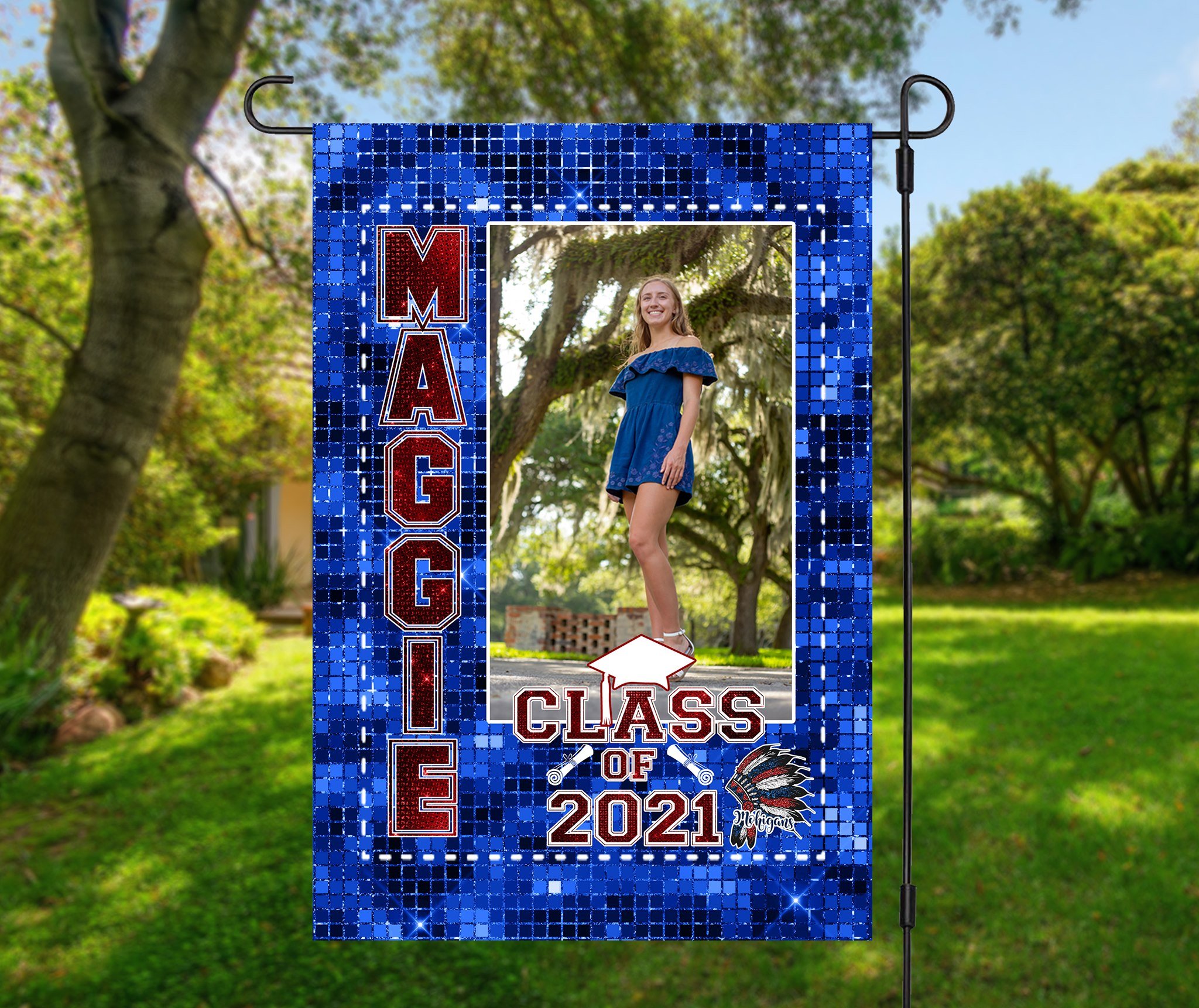 Graduation Garden Flag with Picture - Graduate Yard Sign - Graduation Decoration - 2021 Graduate- High School Graduation, College Graduation