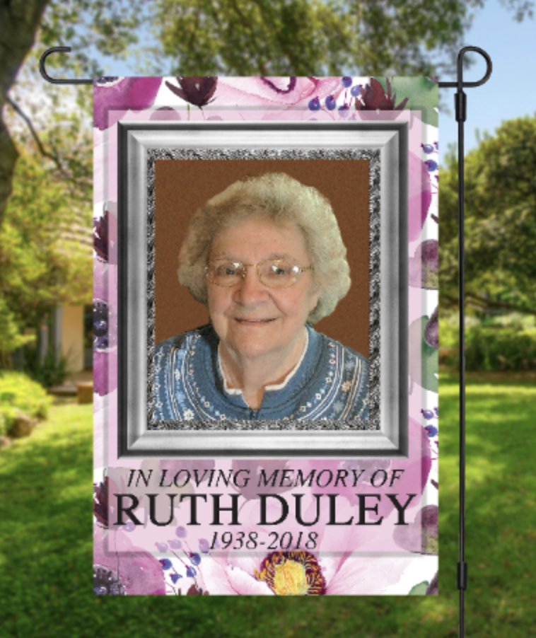 Personalized Photo Memorial Garden Flag, Any Message Double Sided, In Loving Memory Cemetery Grave Flag Decor, 12"x18" in size