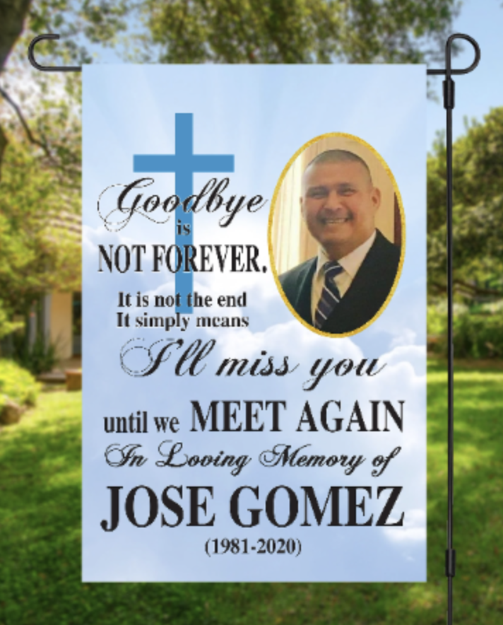 Personalized Photo Memorial Garden Flag, Any Message Double Sided, In Loving Memory Cemetery Grave Flag Decor, 12"x18" in size