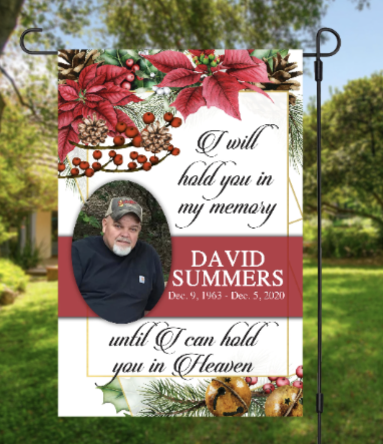 Personalized Photo Memorial Garden Flag, Any Message Double Sided, In Loving Memory Cemetery Grave Flag Decor, 12"x18" in size