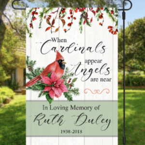 Personalized Photo Memorial Garden Flag, Any Message Double Sided, In Loving Memory Cemetery Grave Flag Decor, 12"x18" in size