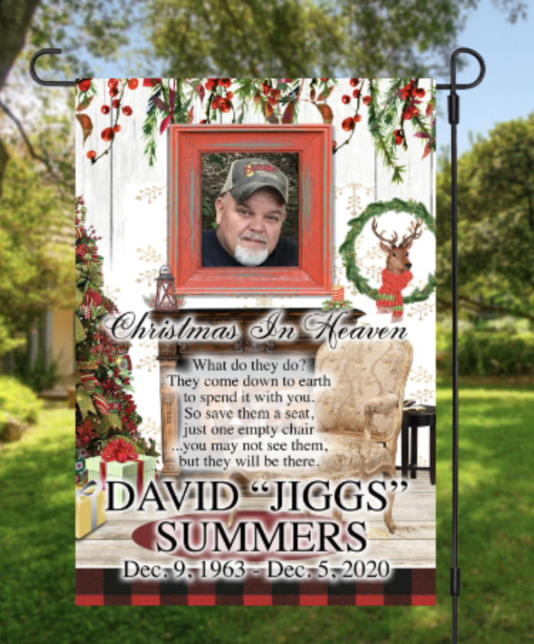 Personalized Photo Memorial Garden Flag, Any Message Double Sided, In Loving Memory Cemetery Grave Flag Decor, Christmas in Heaven