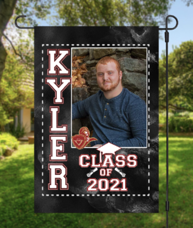 Graduation Garden Flag, School Spirit, Senior, Graduation, Personalized Photo Memorial Garden Flag, Any Message Double Sided, 12"x18"