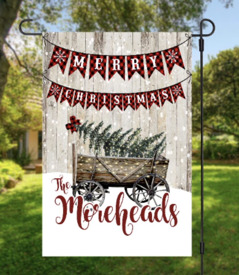 Happy Holidays, Merry Christmas, Home for Christmas, Personalized Garden Flag, Garden Flag, Double Sided Flag, 12"x18"